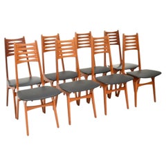 Juego de 8 sillas de comedor danesas de los años 60