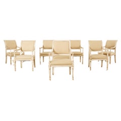 Set of Eight Dennis and Leen Neoclassical Painted Dining Armchairs