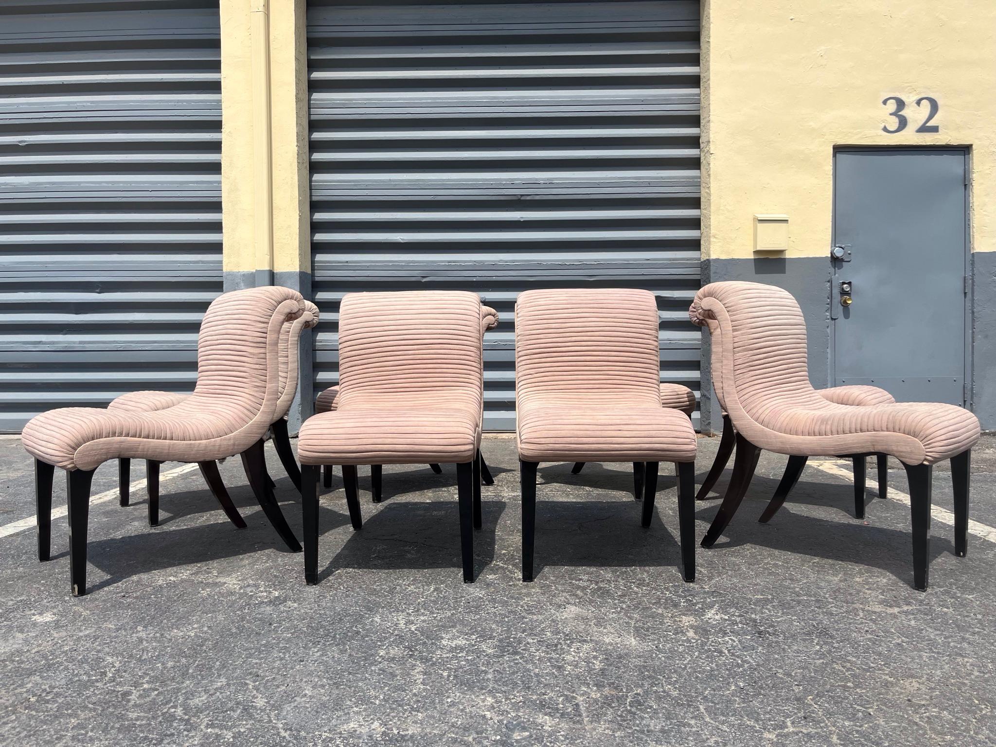 Tessuto Set di otto sedie da pranzo di design