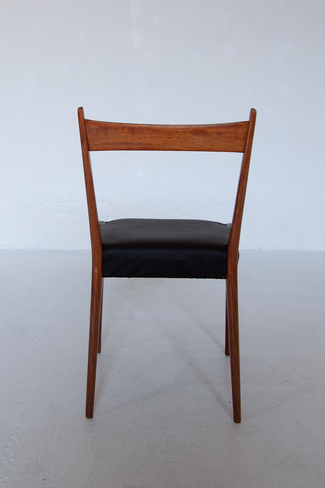 Faux Leather Set of Eight Dining Chairs 1958, Belgium for Belform by Alfred Hendrickx For Sale