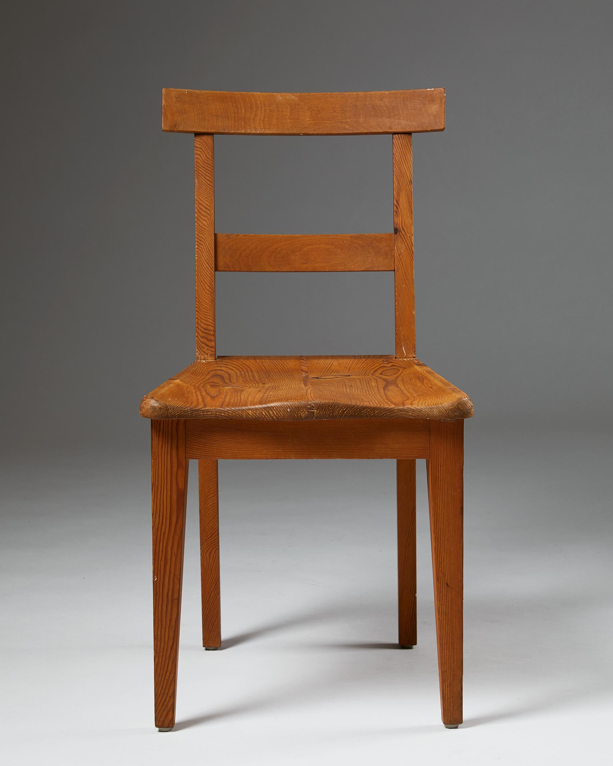Swedish Set of Eight Dining Chairs, Anonymous, Sweden, 1950s