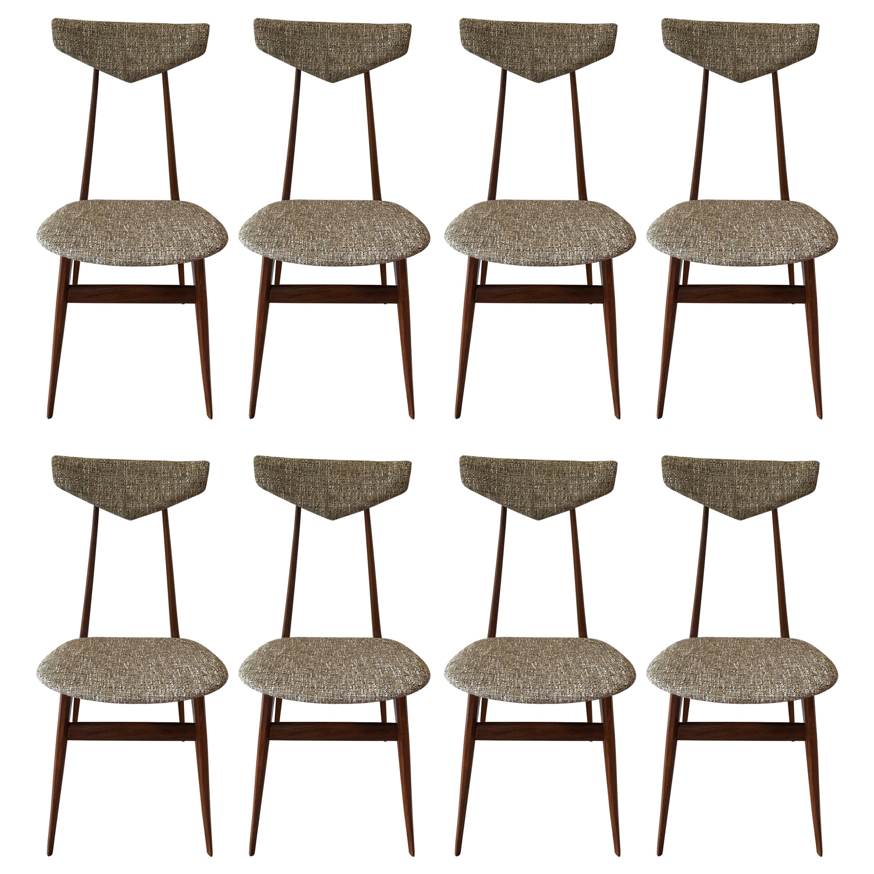 Set of Eight Dining Chairs Attributed to Ico Parisi For Sale