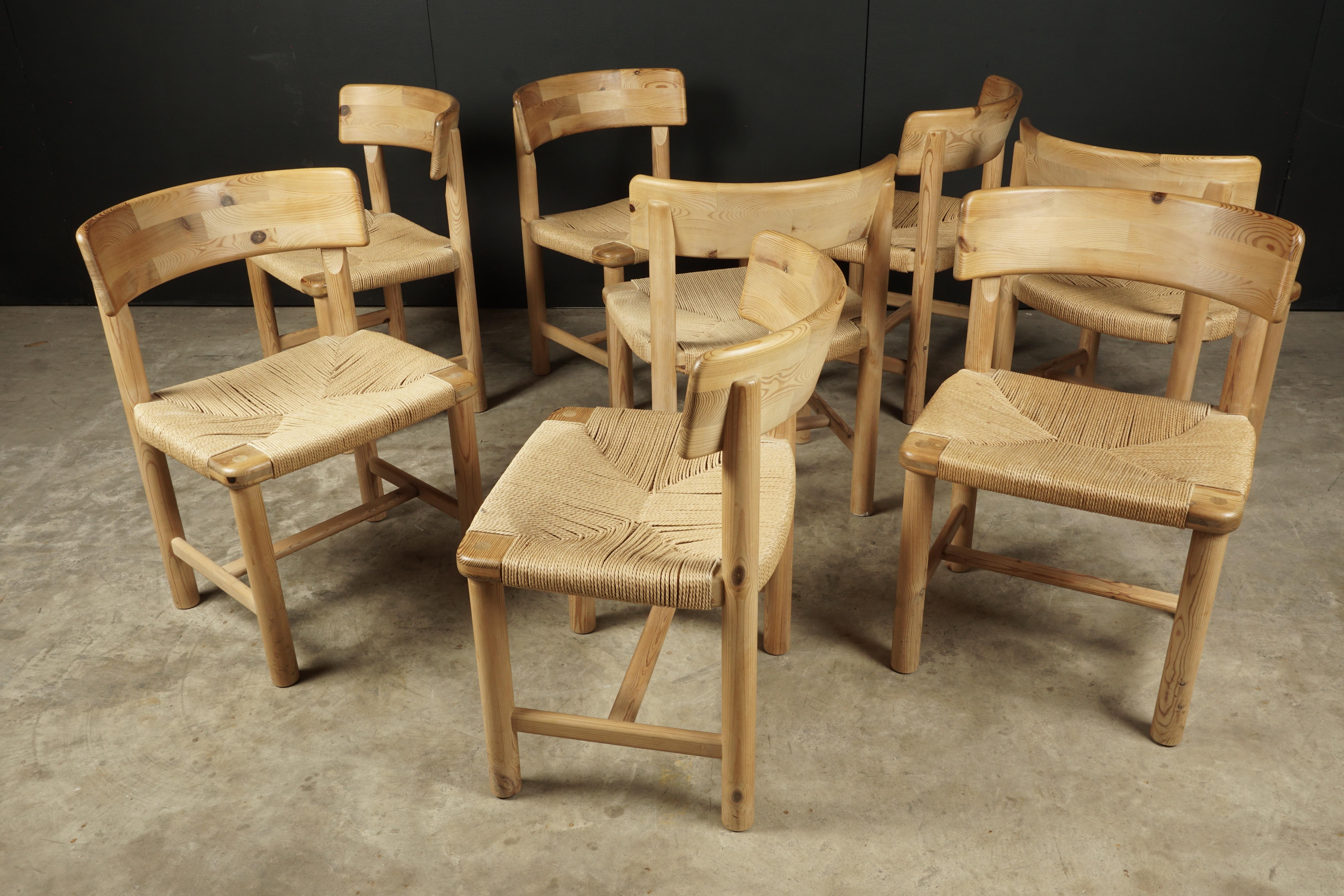 Late 20th Century Set of Eight Dining Chairs Attributed to Renier Daumiller, Denmark, circa 1970