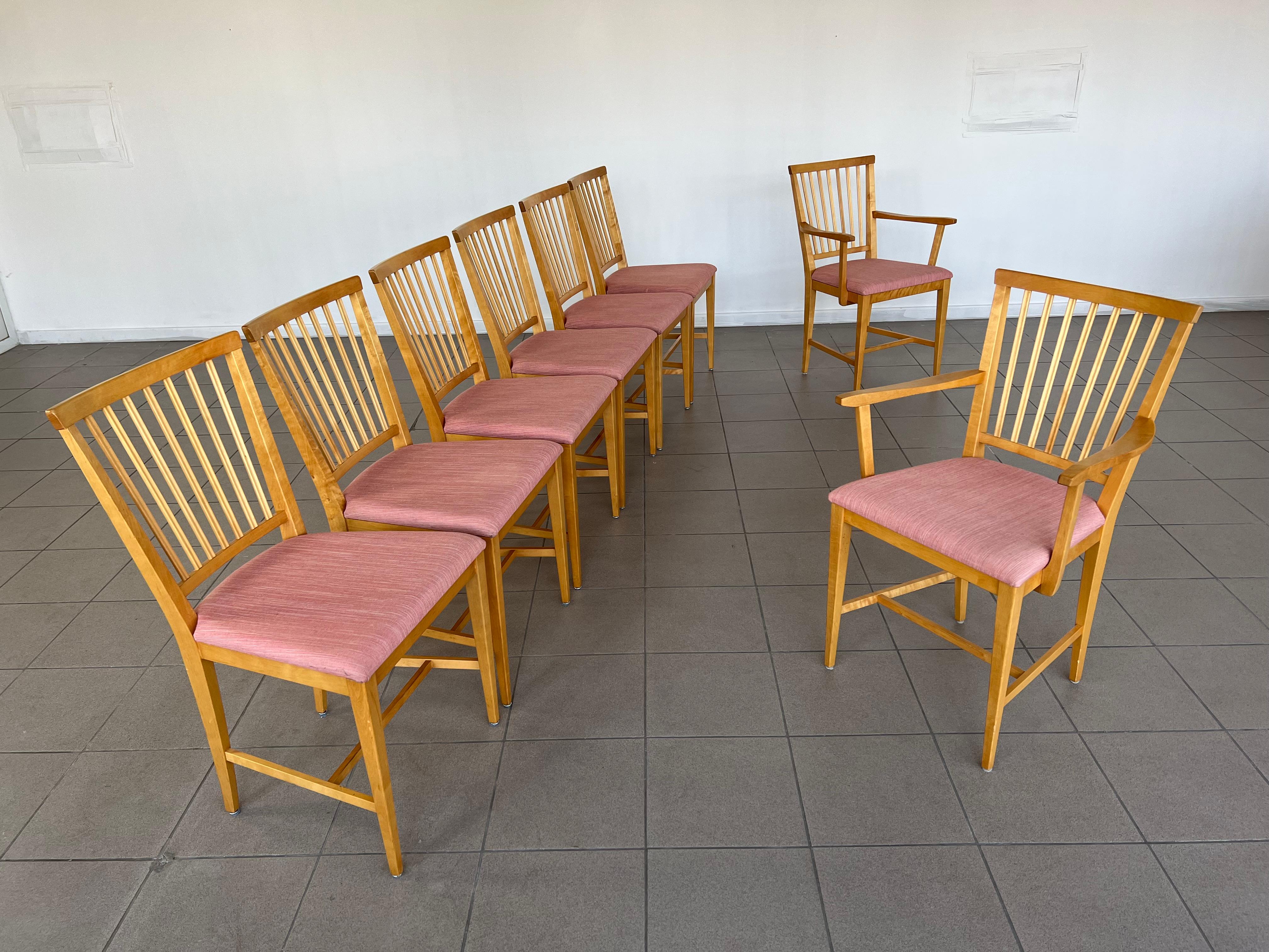 Set of Eight Dining Chairs by Carl Malmsten for Stolab 7