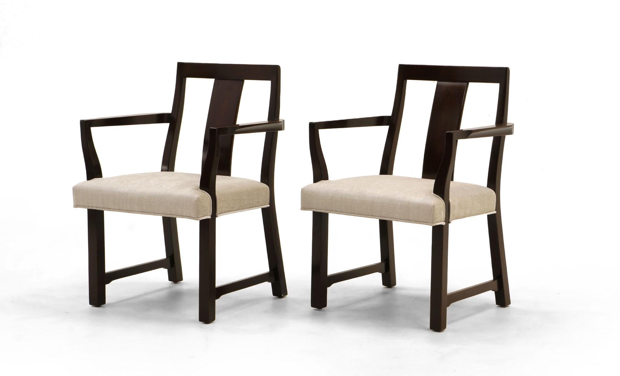 Mid-Century Modern Set of Eight Dining Chairs by Edward Wormley for Dunbar, New Knoll Upholstery