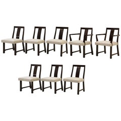 Set of Eight Dining Chairs by Edward Wormley for Dunbar, New Knoll Upholstery