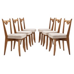 Set of Eight Dining Chairs by Guillerme et Chambron, France 1960s