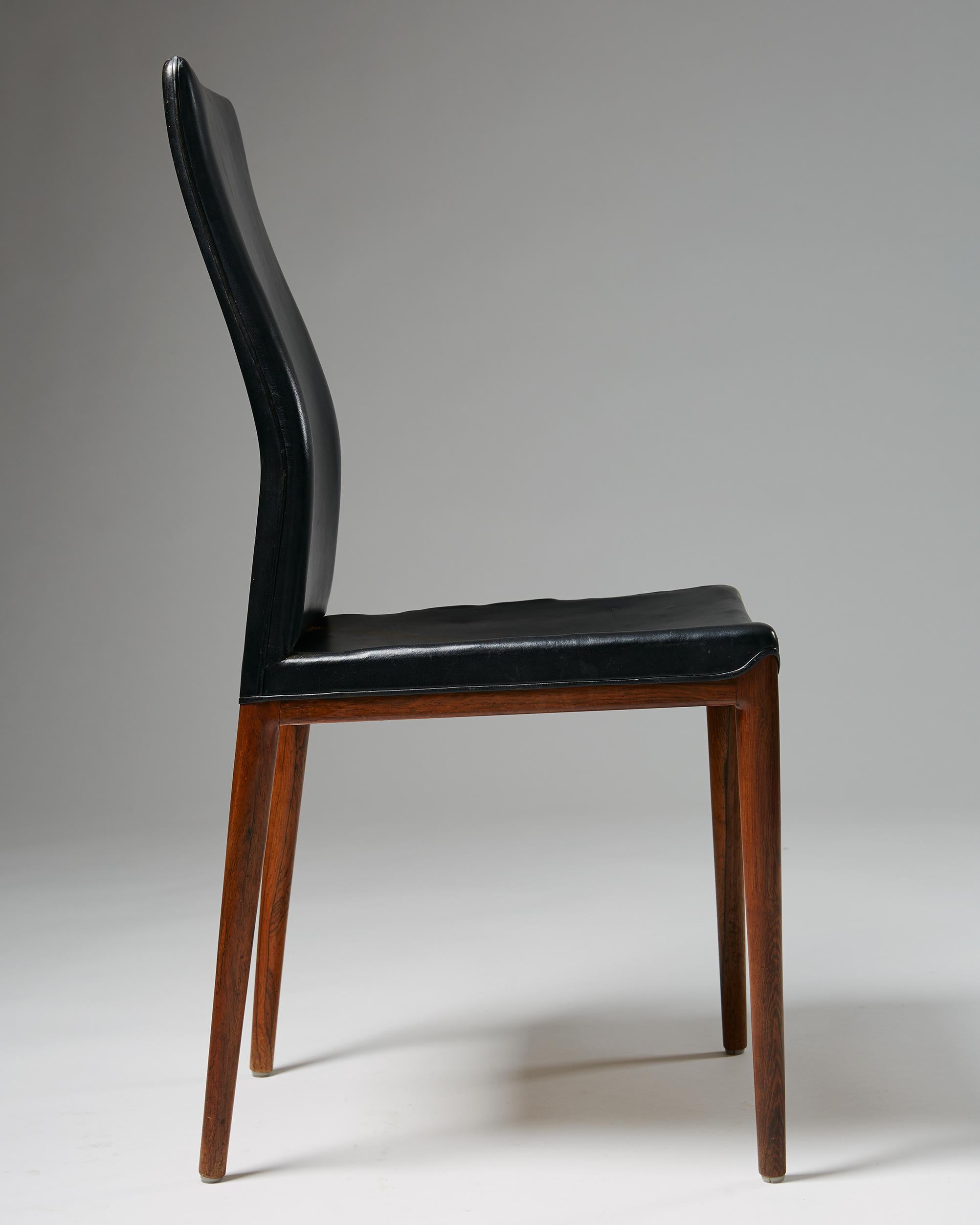 Danish Set of Eight Dining Chairs by Helge Vestergaard Jensen for Sören Horn, Denmark