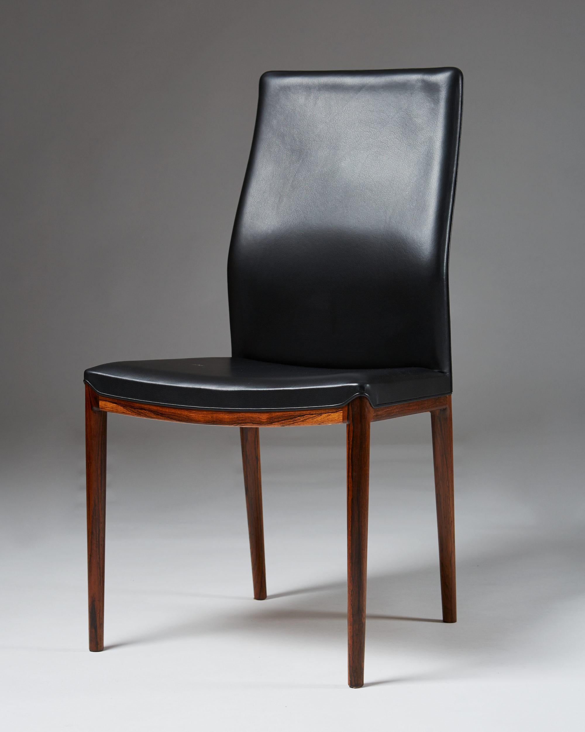 Mid-20th Century Set of Eight Dining Chairs by Helge Vestergaard Jensen for Sören Horn, Denmark