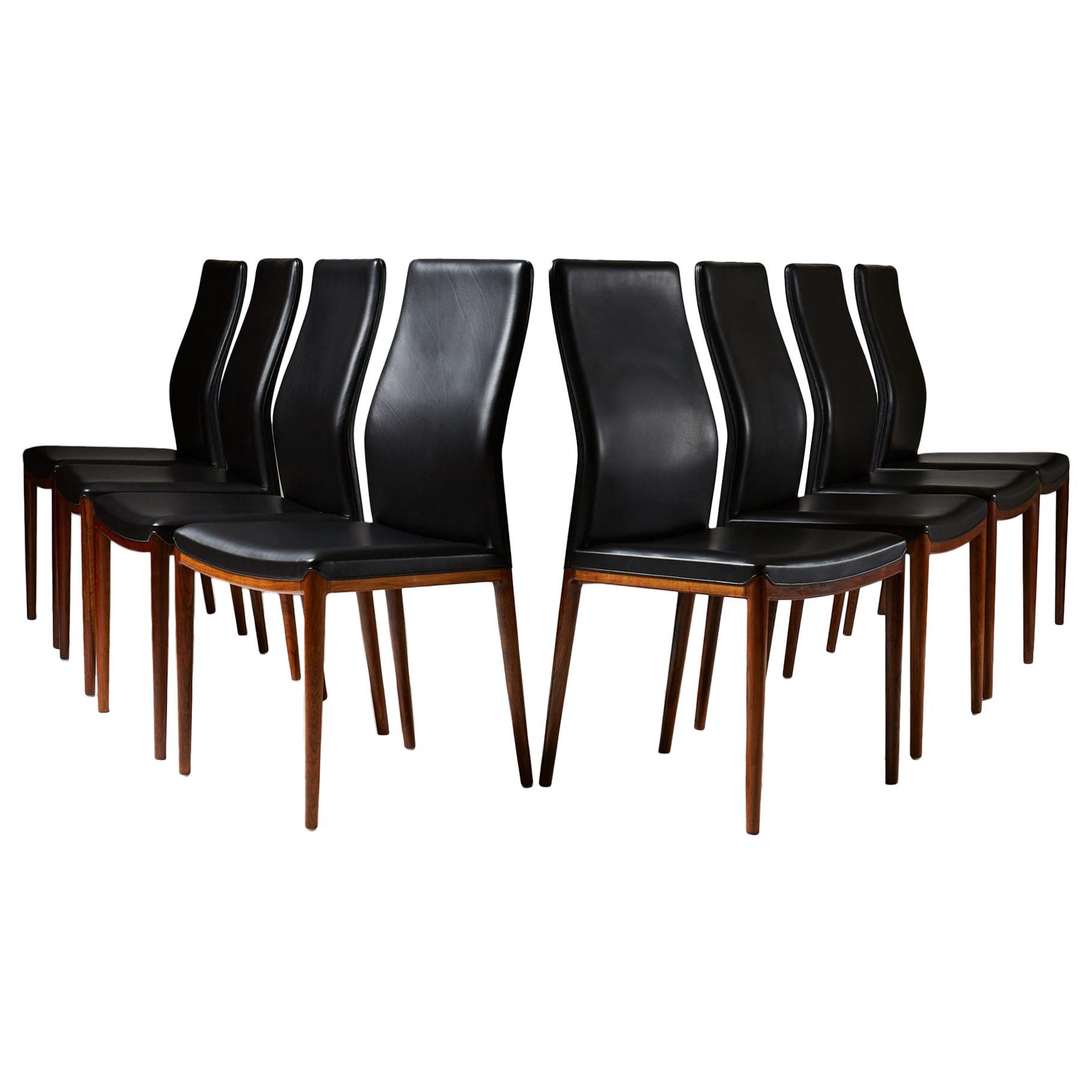 Set of Eight Dining Chairs by Helge Vestergaard Jensen for Sören Horn, Denmark