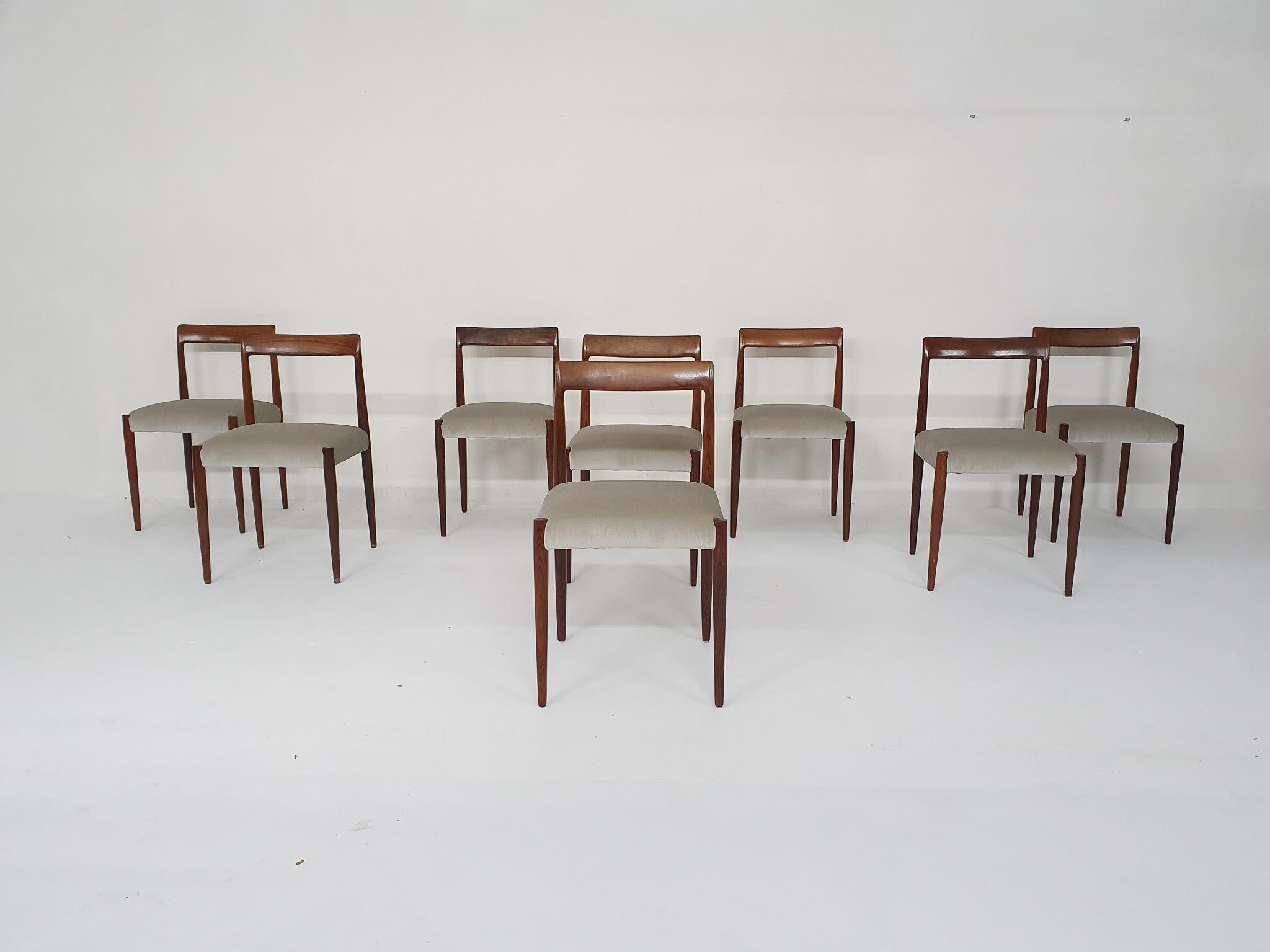 Set of Eight Dining Chairs by Lubke, Germany, 1960's In Good Condition In Amsterdam, NL