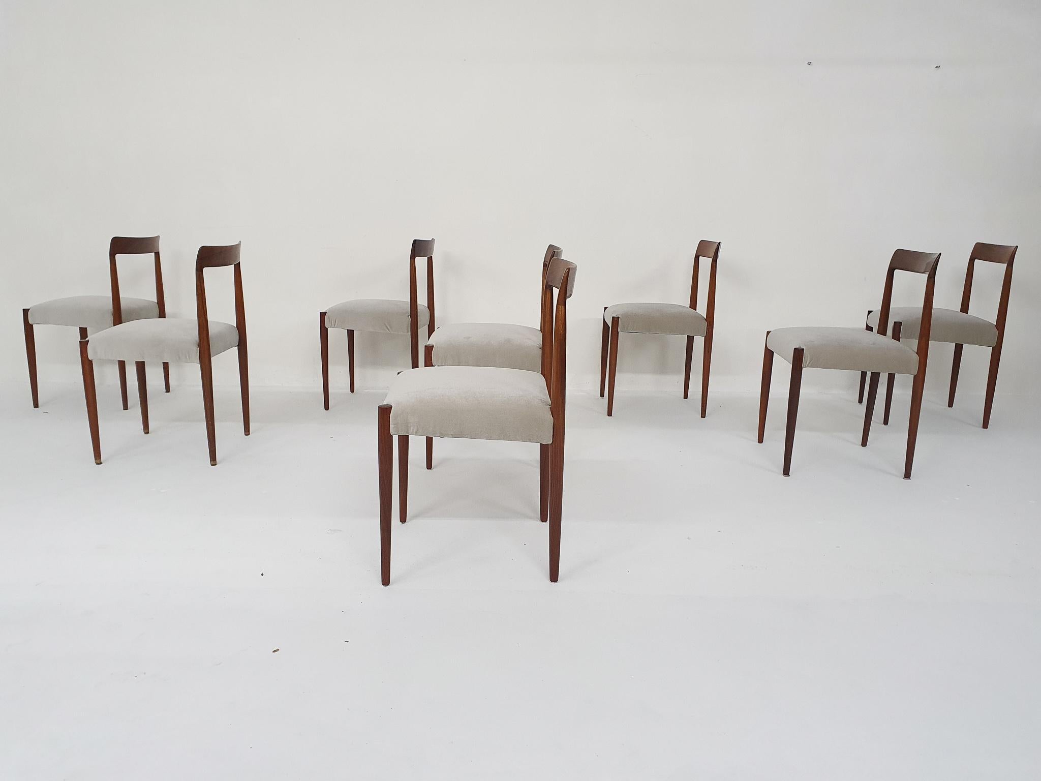 Mid-20th Century Set of Eight Dining Chairs by Lubke, Germany, 1960's