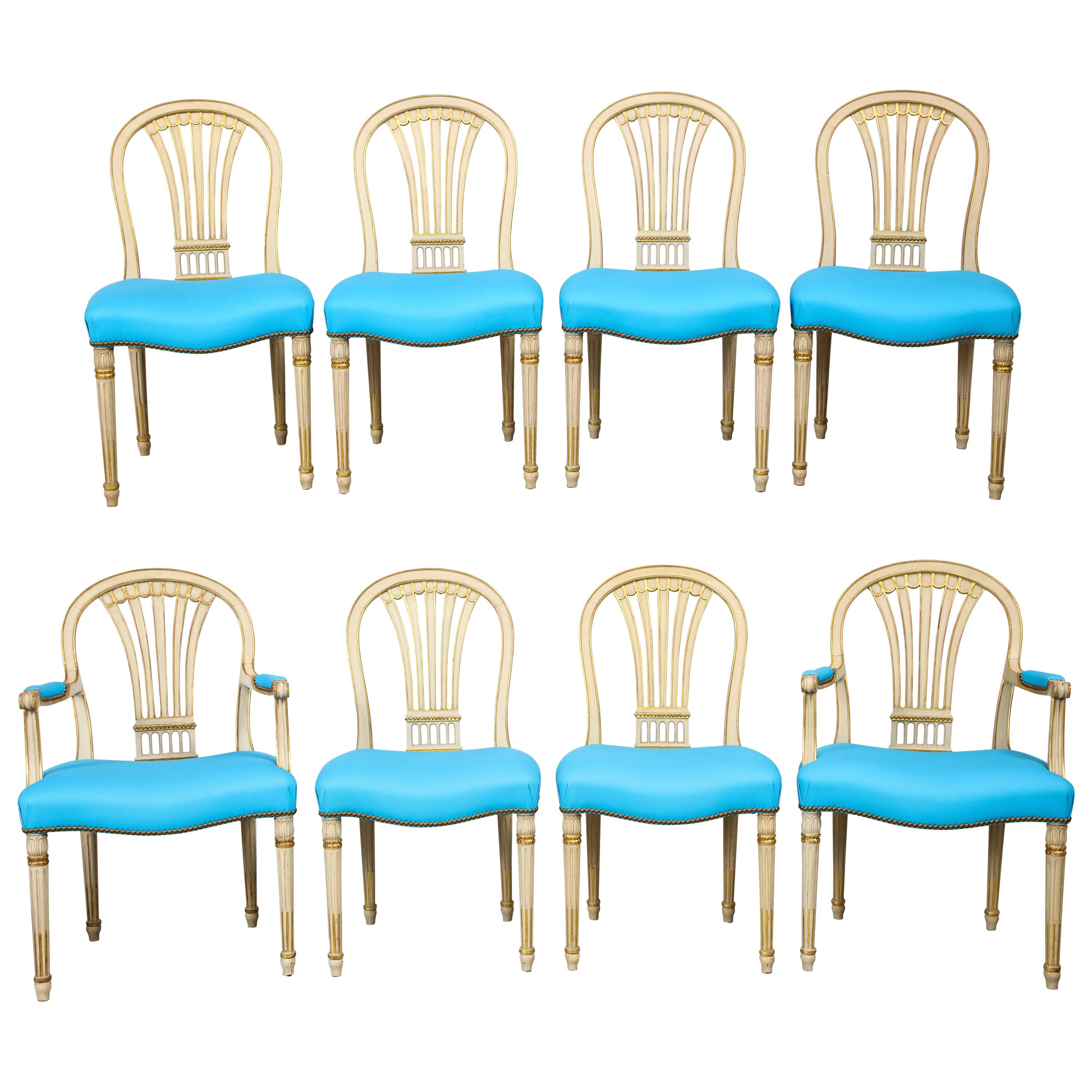 Set of Eight Dining Chairs by Maison Jansen
