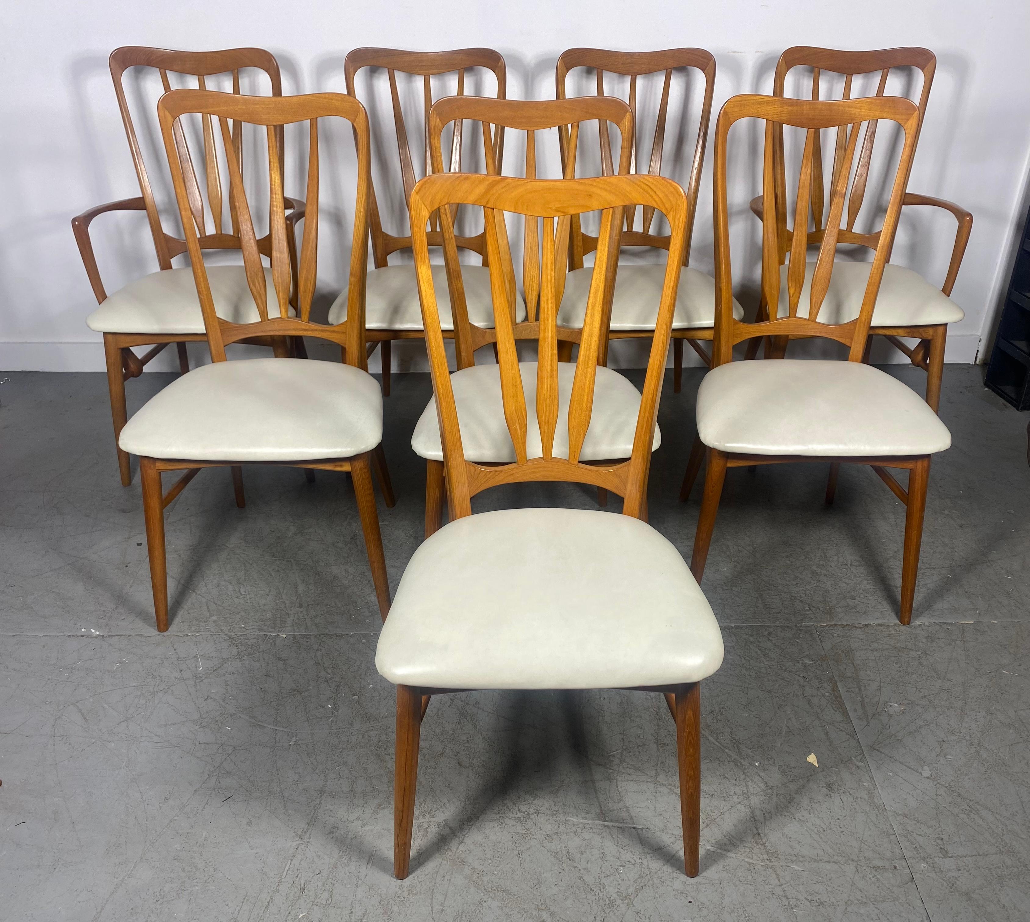 Set of Eight Dining Chairs by Niels Koefoed for Koefoeds Hornslet Denmark 4
