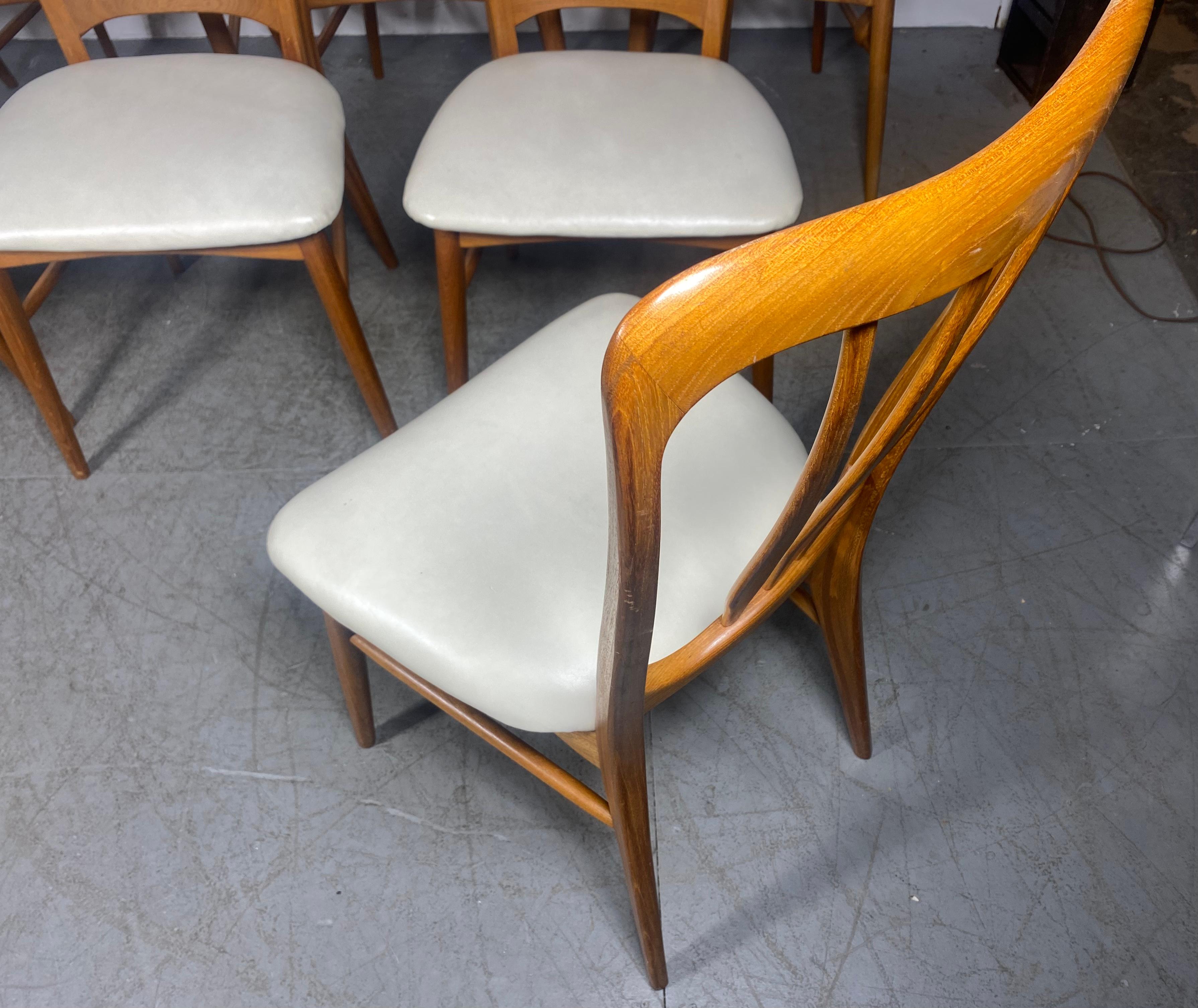 Set of Eight Dining Chairs by Niels Koefoed for Koefoeds Hornslet Denmark 5