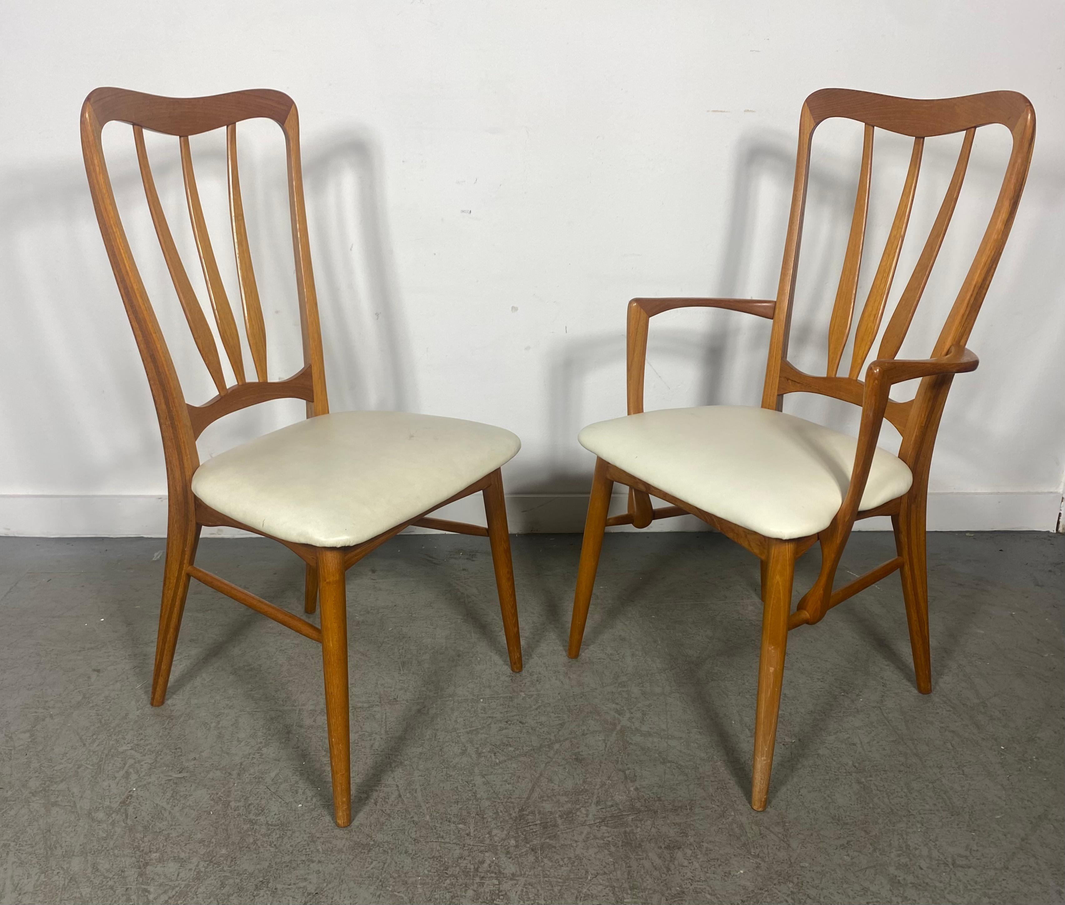 Scandinavian Modern Set of Eight Dining Chairs by Niels Koefoed for Koefoeds Hornslet Denmark