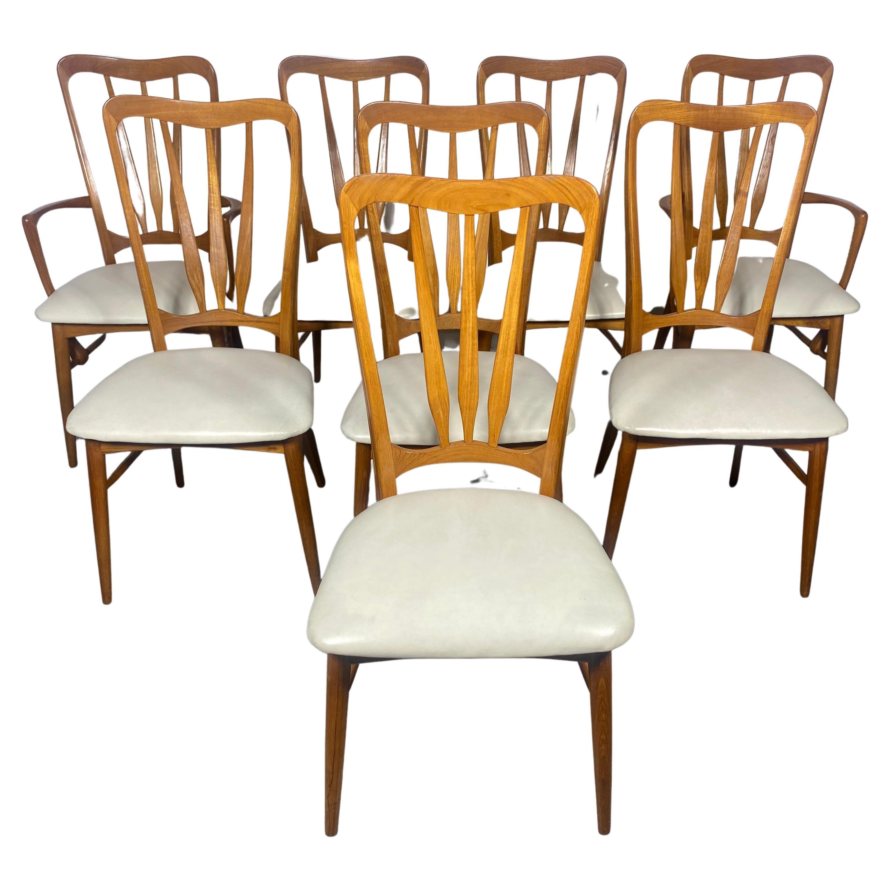 Set of Eight Dining Chairs by Niels Koefoed for Koefoeds Hornslet Denmark