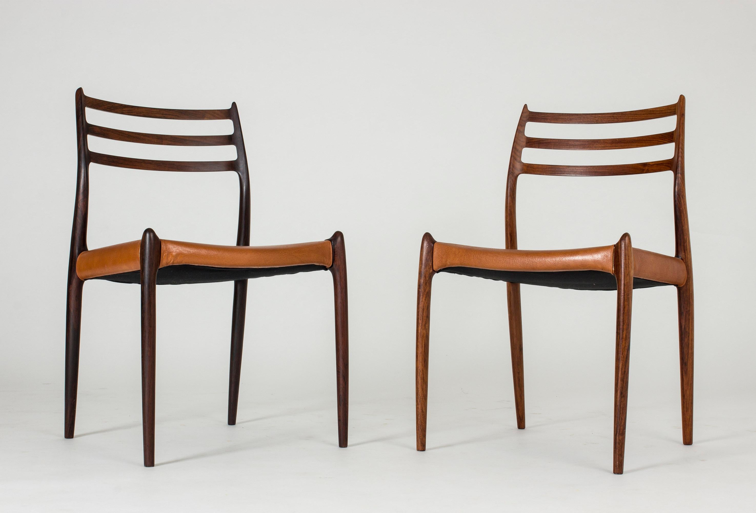 Scandinavian Modern Set of Eight Dining Chairs by Niels O. Møller