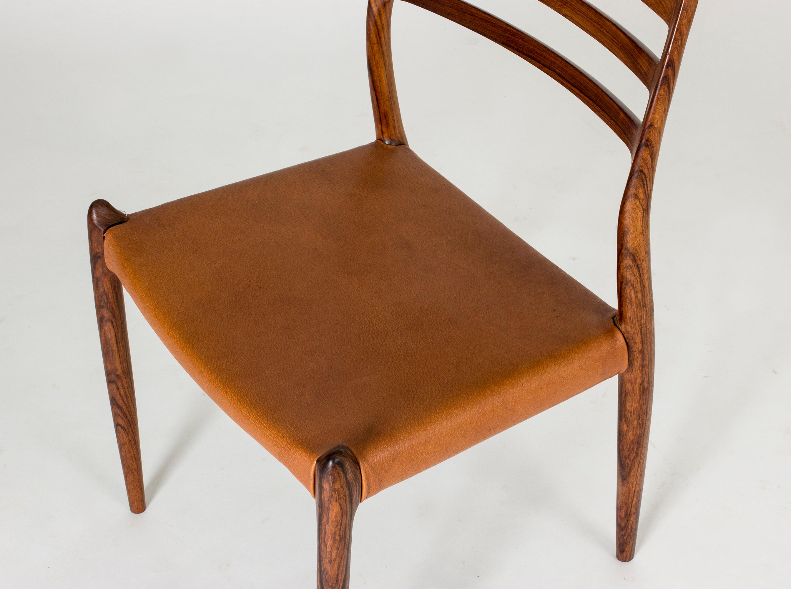 Leather Set of Eight Dining Chairs by Niels O. Møller