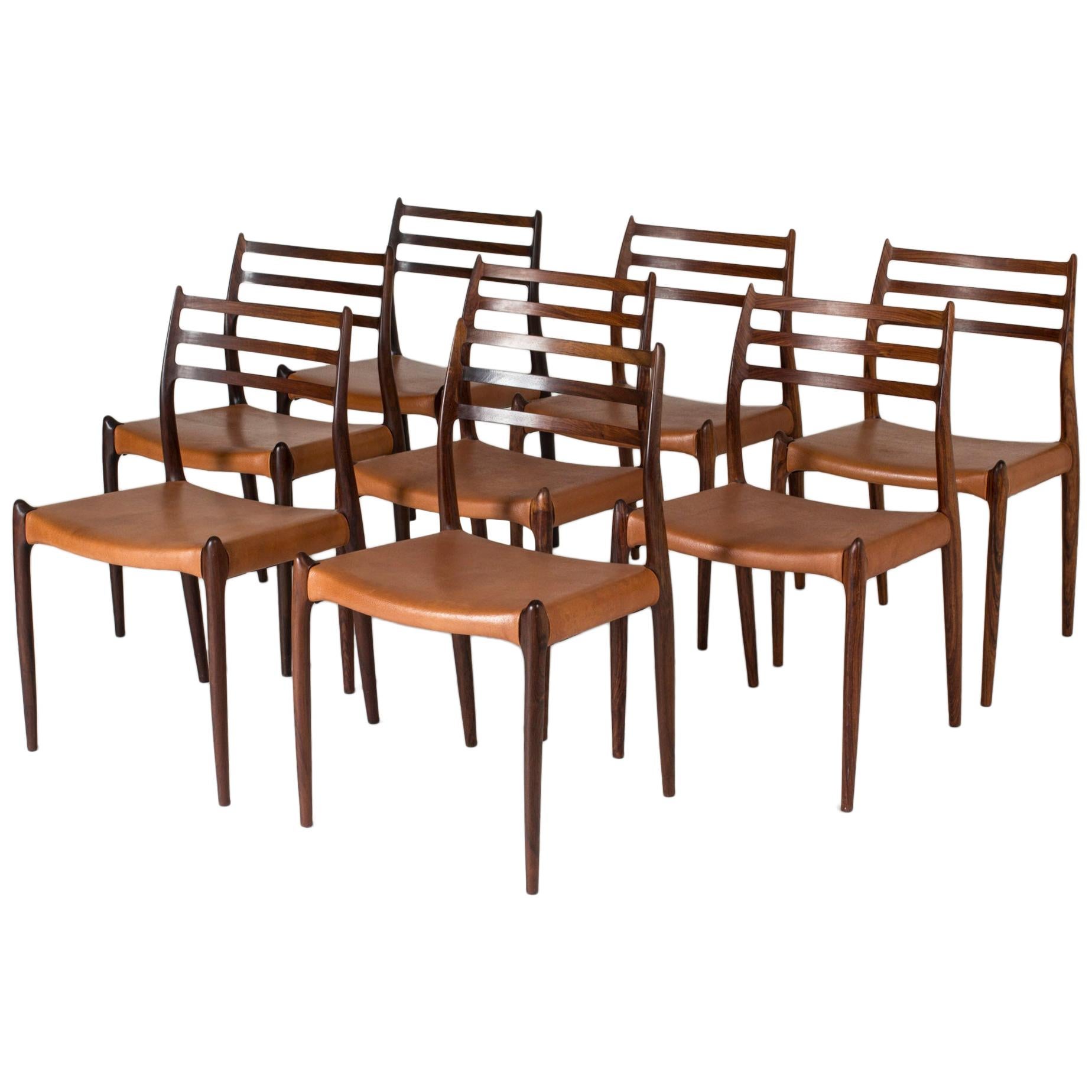 Set of Eight Dining Chairs by Niels O. Møller