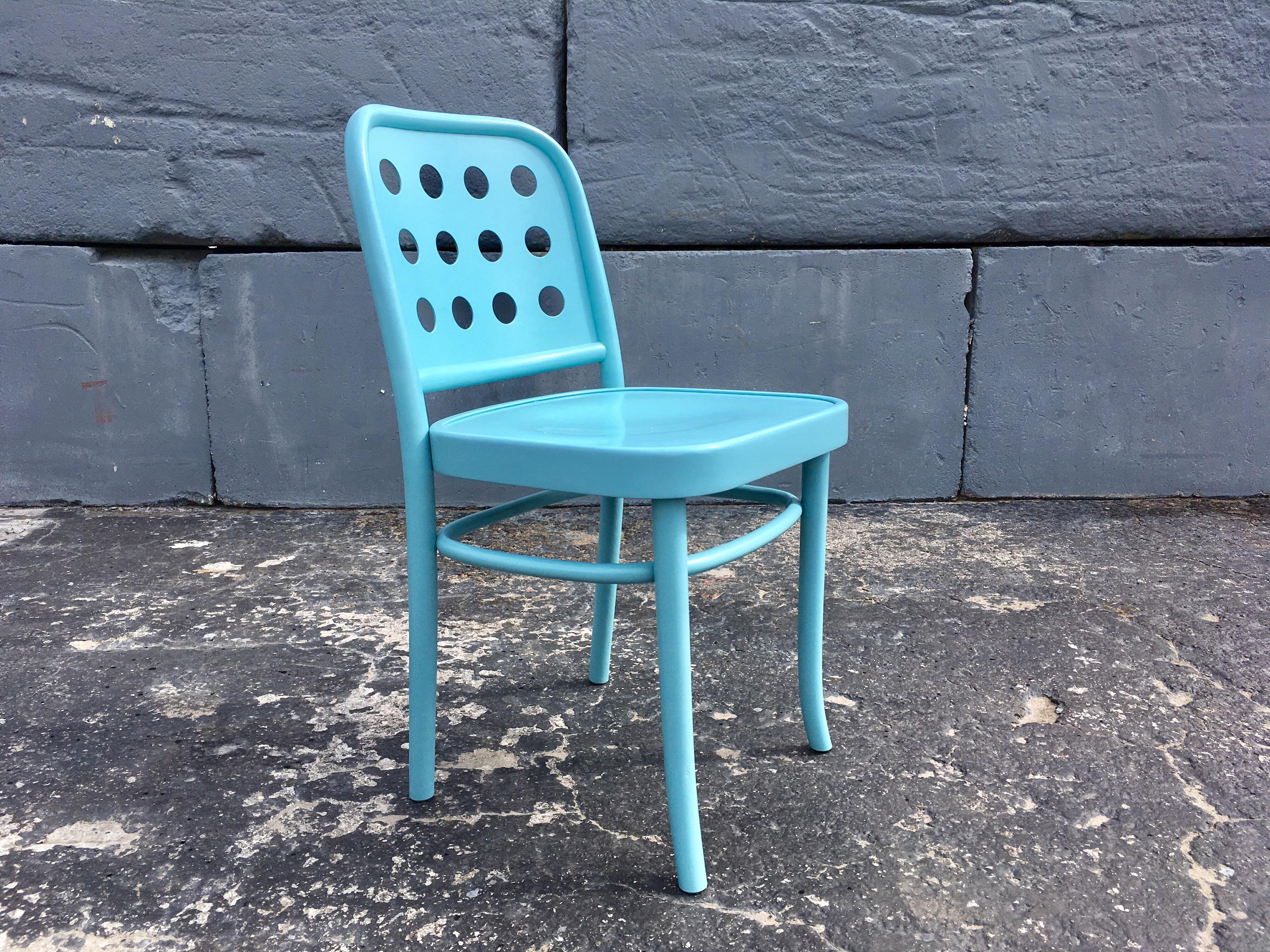 Set of Eight Dining Chairs Designed by Michael Thonet, Bentwood, Aqua Color 7