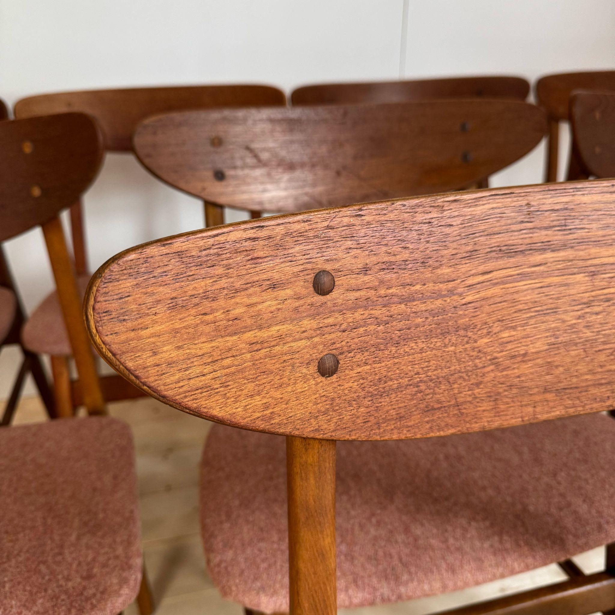 Mid-20th Century Set of eight dining chairs, Farstrup Møbler model 210, Denmark 1960s