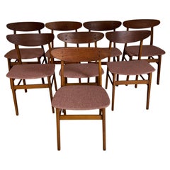 Ensemble de huit chaises de salle à manger, Farstrup Møbler modèle 210, Danemark années 1960
