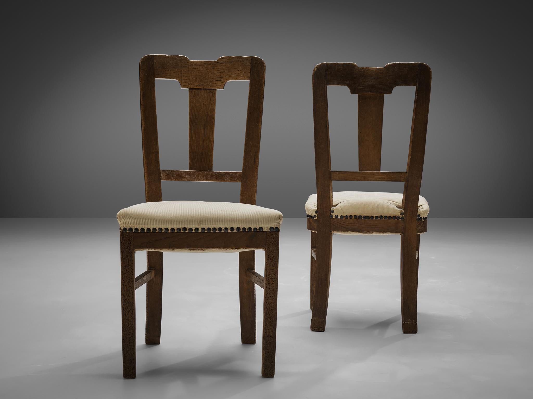 Mid-20th Century Set of Eight Dining Chairs in Oak by Ernesto Valabrega
