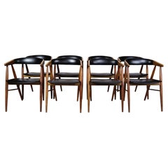 Set of eight dining chairs In Teak wood by Aksel Bender and Ejnar Larsen, 1960