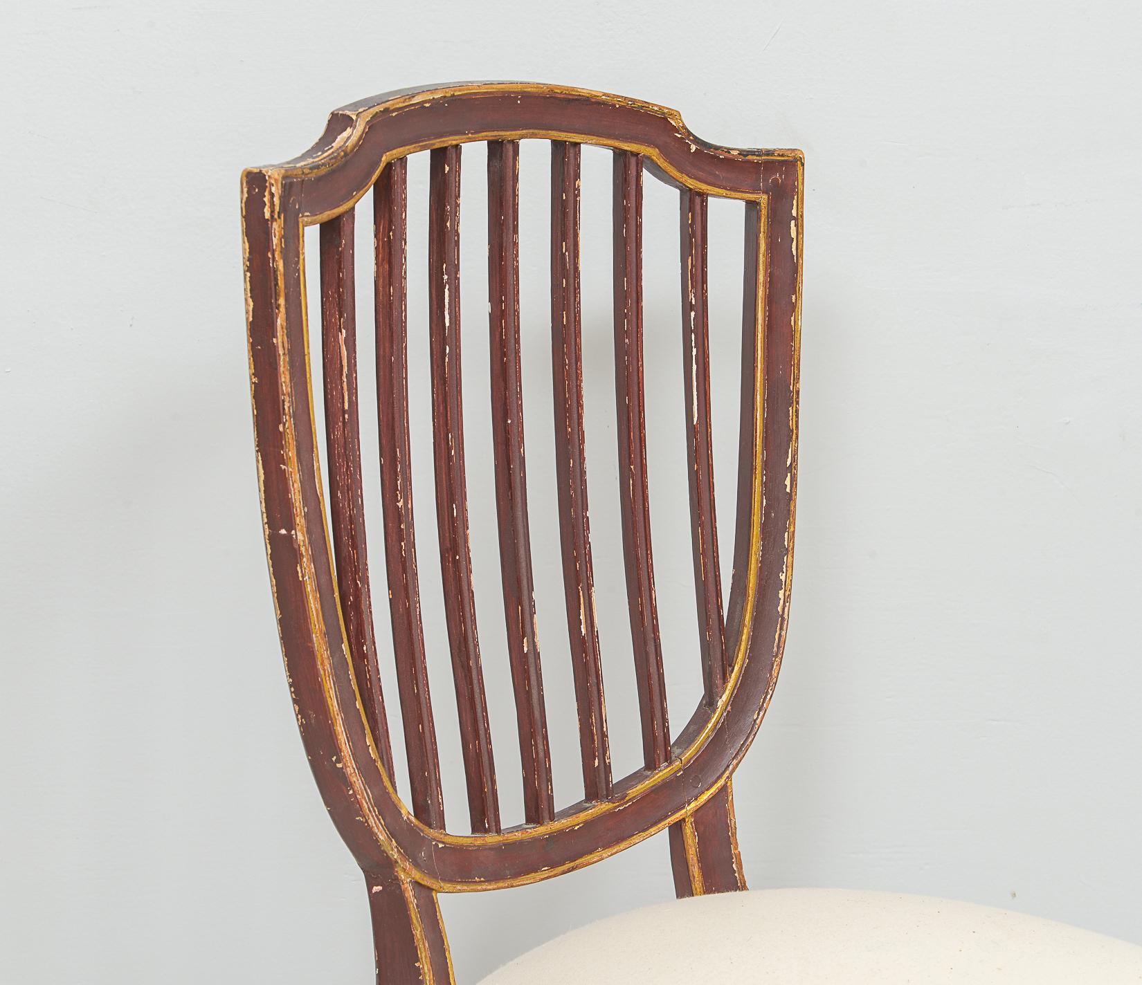 Italian Set of Eight Dining Chairs in the Neoclassic Manner  For Sale