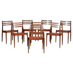 Vintage Set of eight dining chairs model 78 designed by Niels O. Möller for J. L. Möller