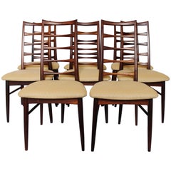 Set of Eight Dining Chairs, Model Lis, in Rosewood by Niels Koefoed, 1960s