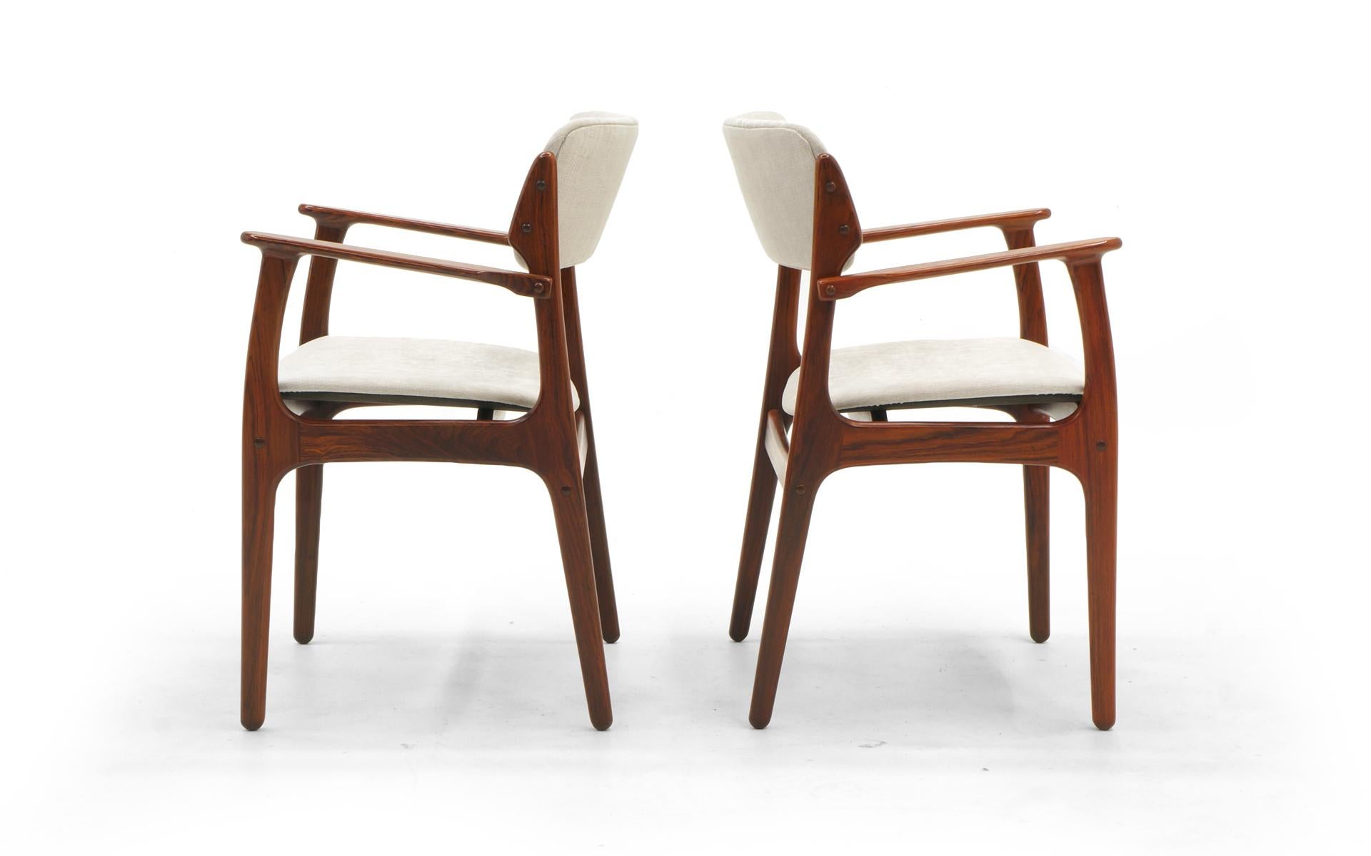 Mid-Century Modern Set of Eight Dining Chairs, Rosewood by Danish Modern Designer Erik Buch
