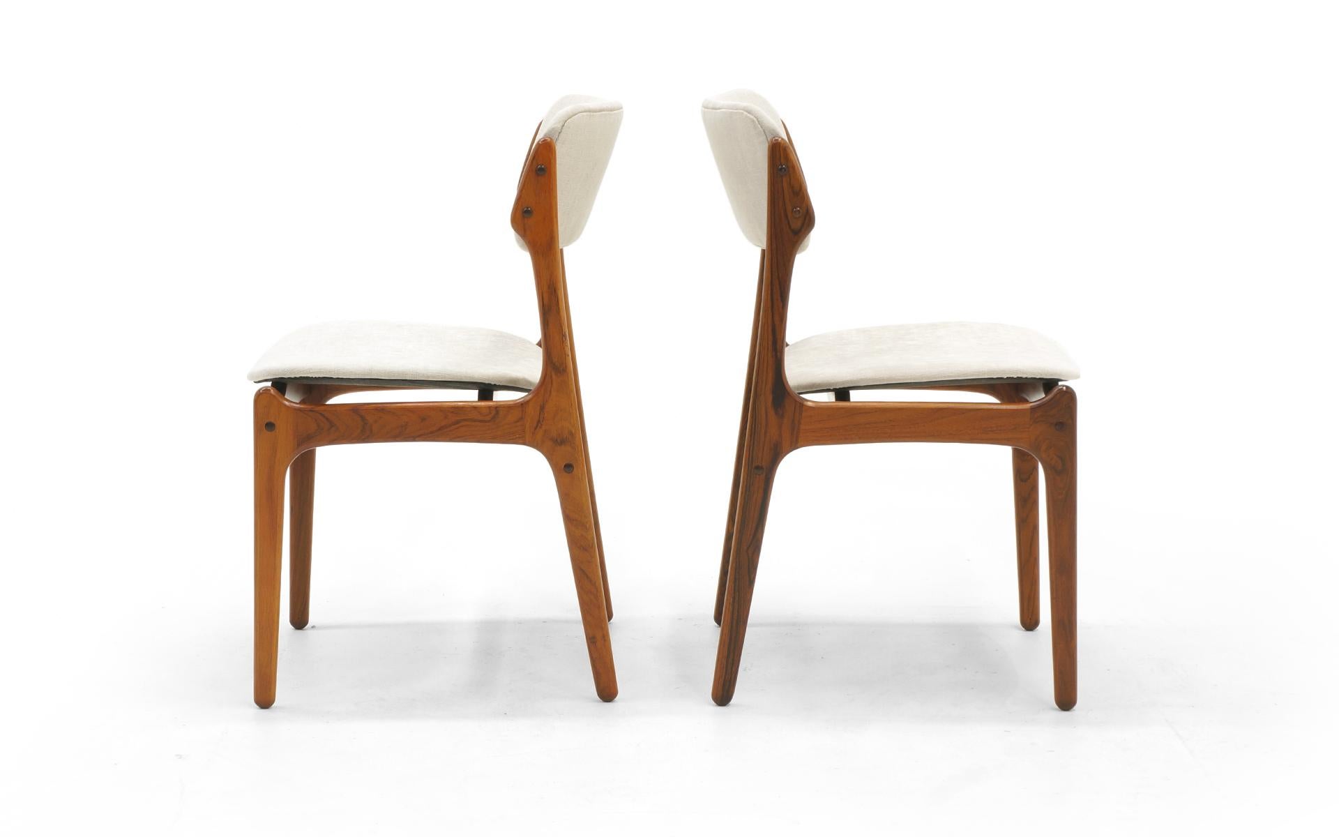 Mid-20th Century Set of Eight Dining Chairs, Rosewood by Danish Modern Designer Erik Buch
