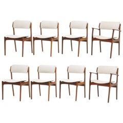 Set of Eight Dining Chairs, Rosewood by Danish Modern Designer Erik Buch