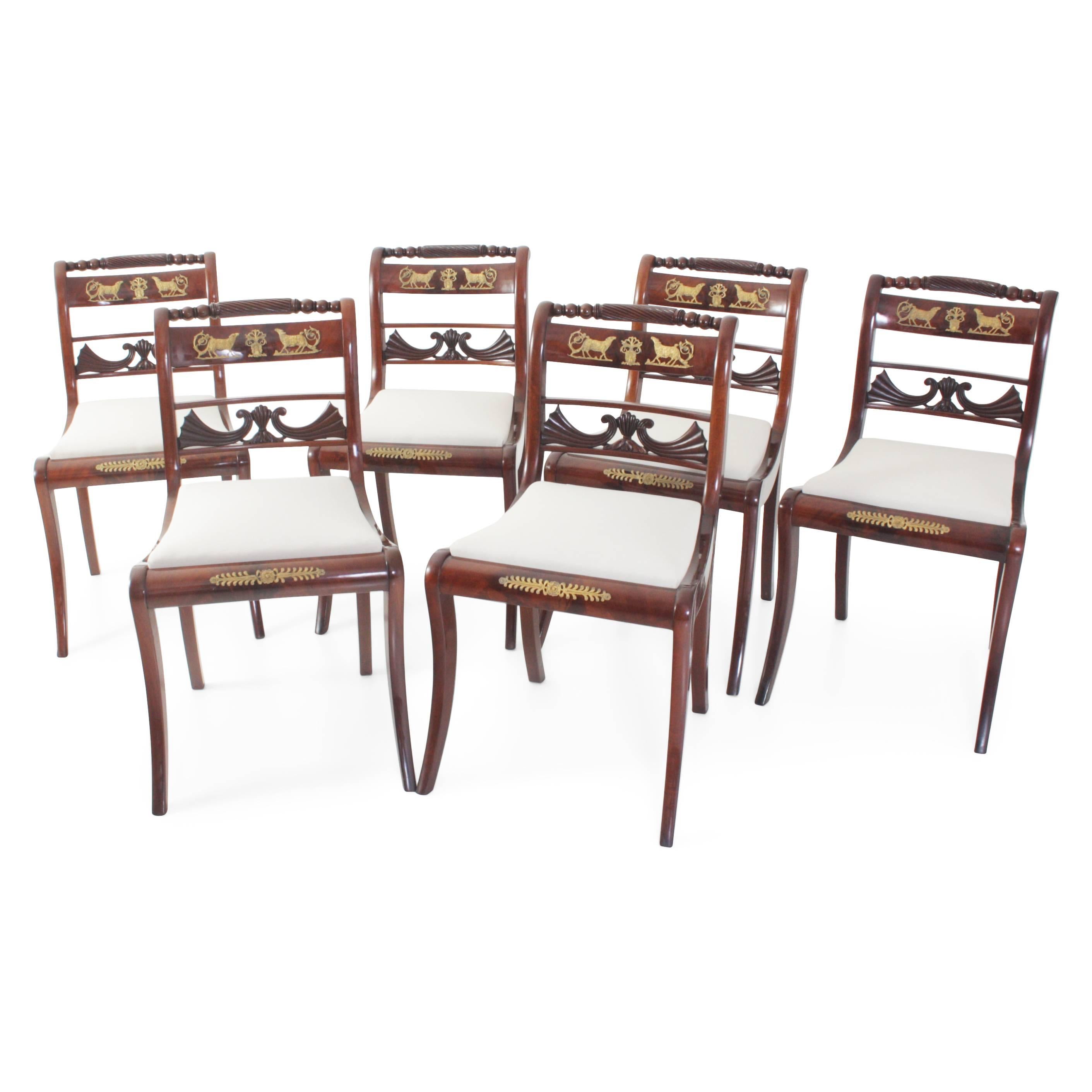 Set of Eight Dining Room Chairs and Armchairs, Northern Germany, circa 1830 2