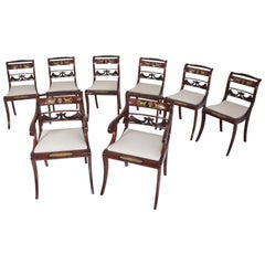 Set of Eight Dining Room Chairs and Armchairs, Northern Germany, circa 1830