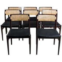 Set of Eight Dining Room Chairs Design by Erik Worts, Denmark, circa 1960.