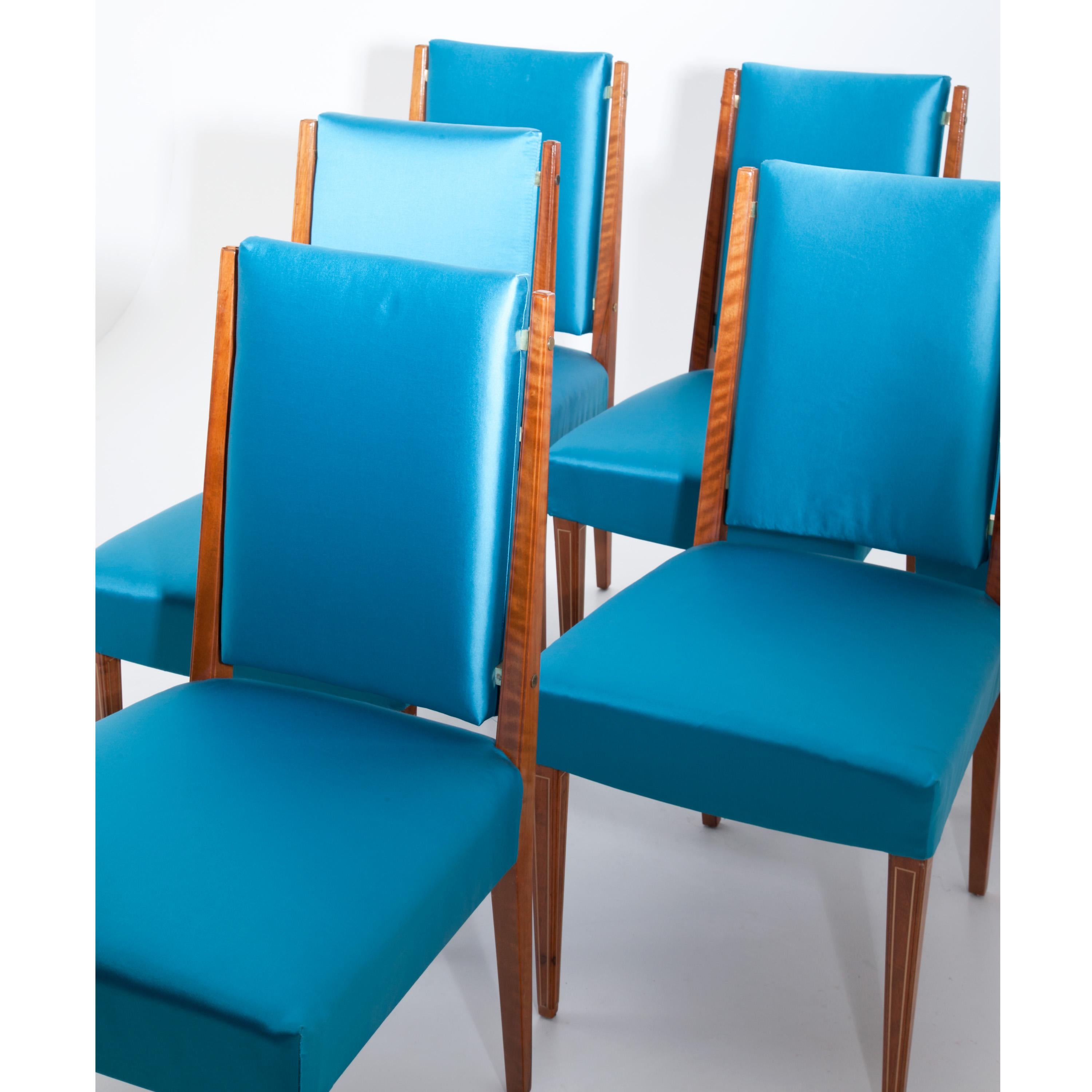 Set of Eight Dining Room Chairs, France, Mid-20th Century 1