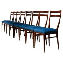 Set di otto sedie da pranzo in Wood Brass di La Casa Moderna, Italia, anni '50