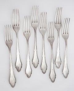 Antique German Dinner Forks; Set of 8