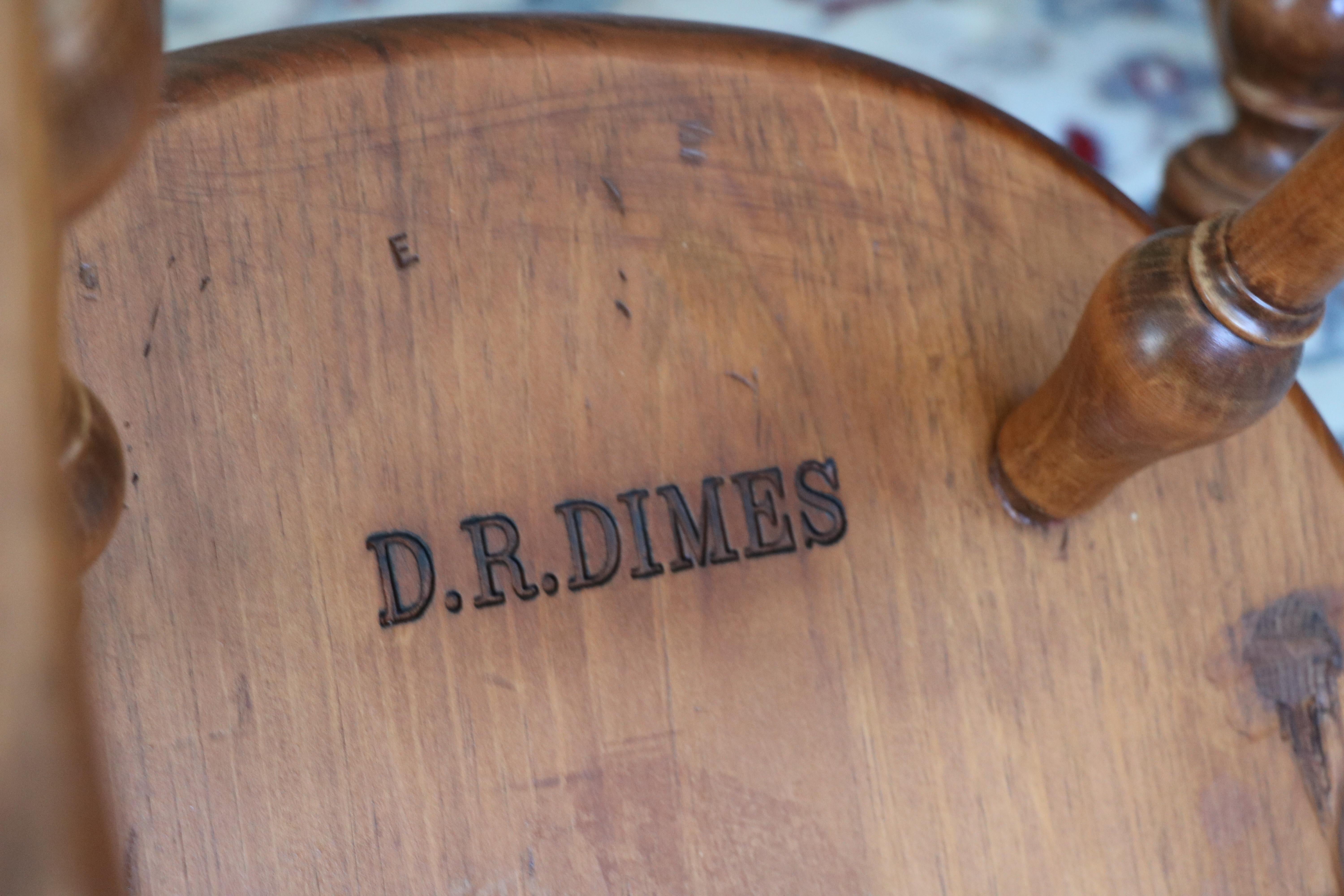 Set of Eight D.R. Dimes Dining Windsor Chairs, Handcrafted and Stamped 2