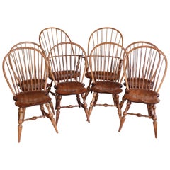 Set of Eight D.R. Dimes Dining Windsor Chairs, Handcrafted and Stamped