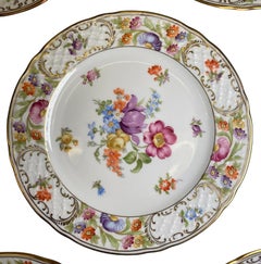 Set of Eight Dresden Flowers Empress Schumann Bavaria Salad Plates