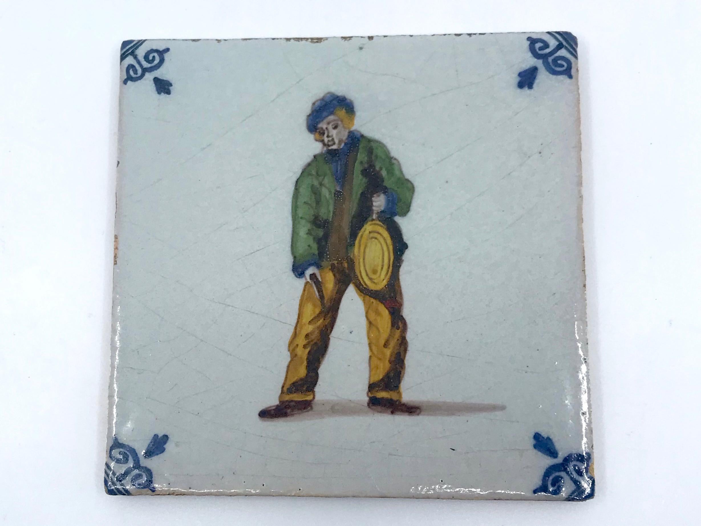 Glazed Set of Eight Early 19th Century Dutch Tiles