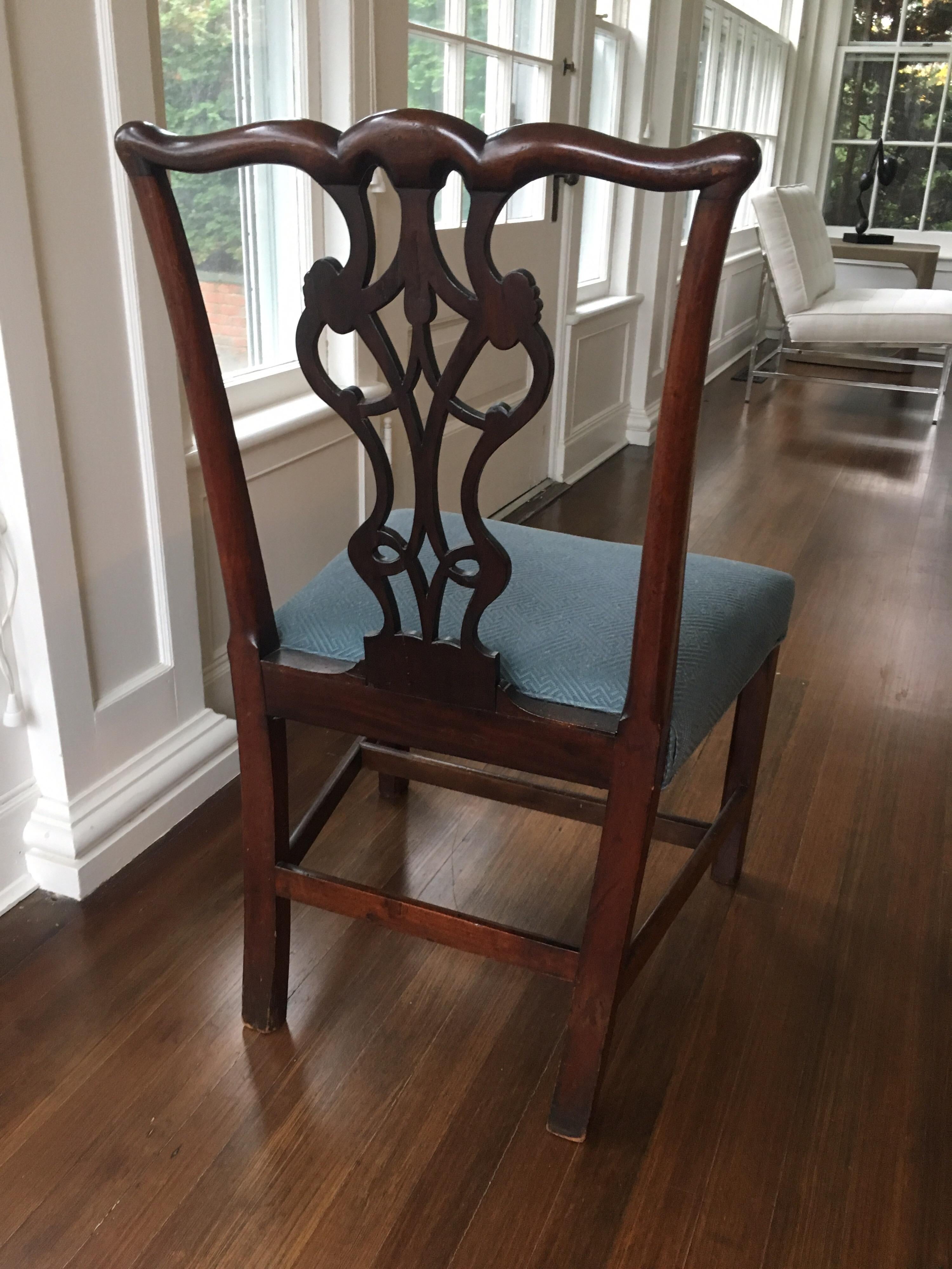 Set of Eight Early 20th Century Chippendale Style Dining Chairs 14