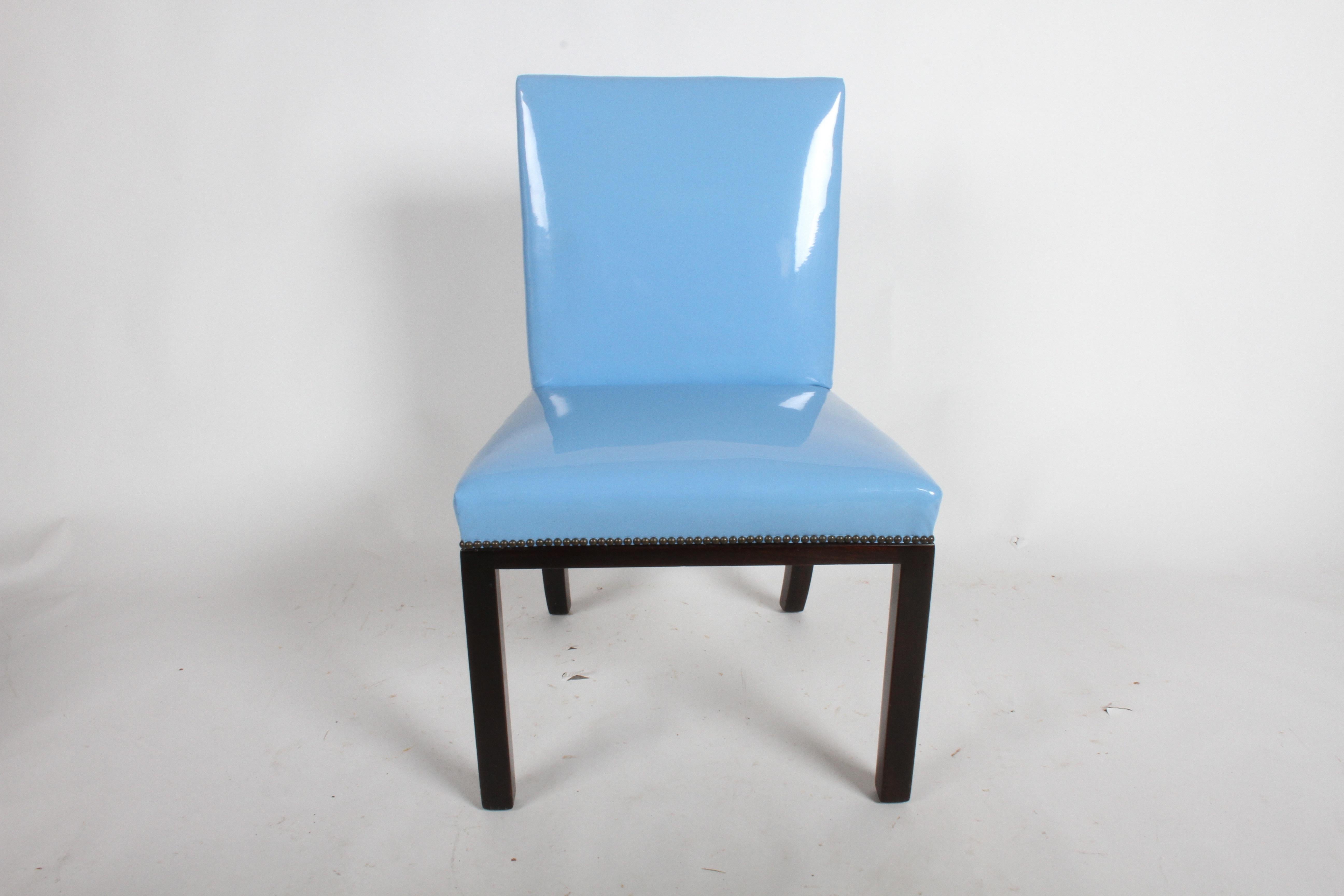 Stained Set of Eight Edward J. Wormley for Dunbar Dining Chairs, circa 1950
