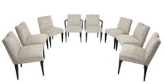 Set of Eight Edward Wormley for Dunbar Dining Chairs in Linherr Hollingsworth