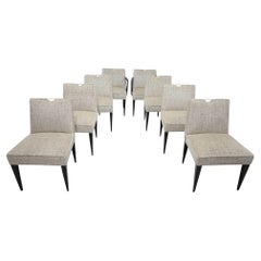 Set of Eight Edward Wormley for Dunbar Dining Chairs in Linherr Hollingsworth