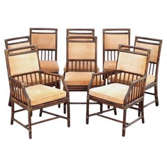 Conjunto de ocho sillas de comedor de ratán Elinor McGuire Organic Modern